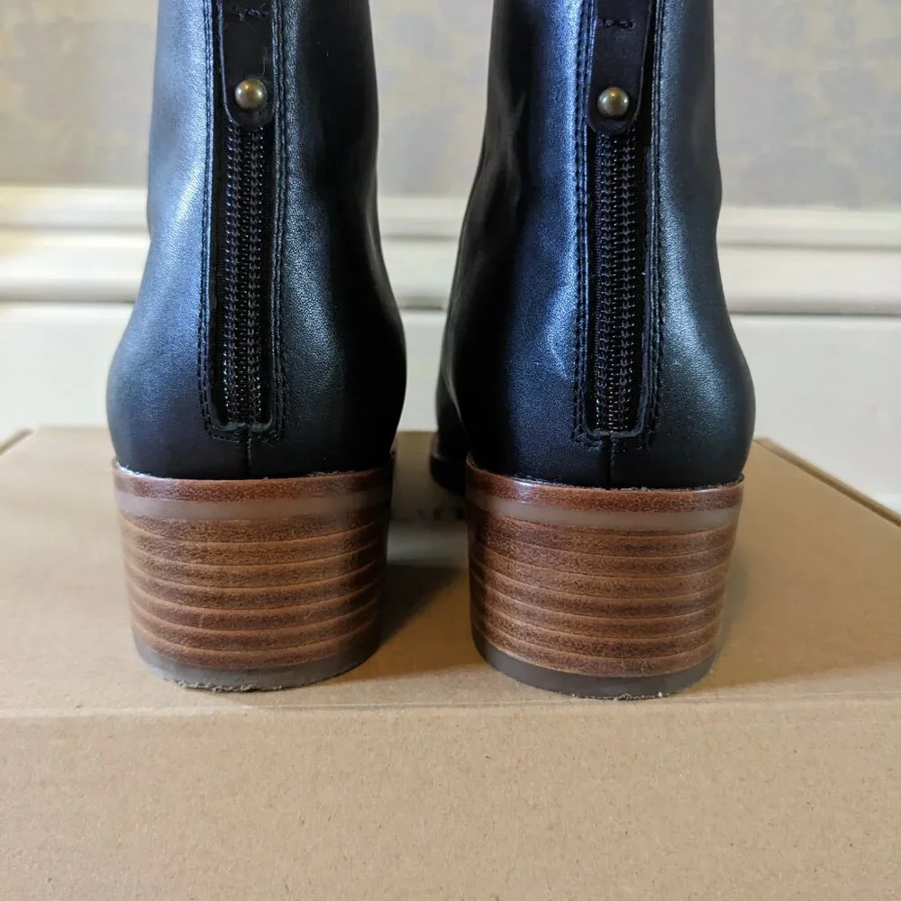Soludos Venetian Bootie Sz 9 Black Leather - Picture 4 of 7